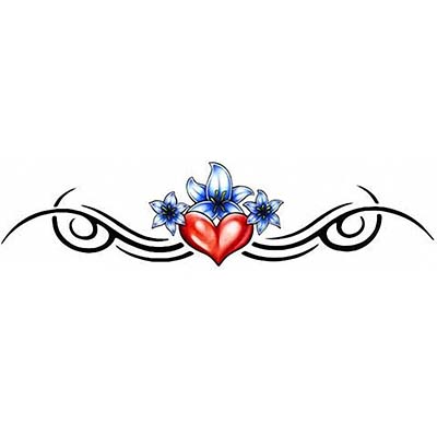 Heart flowers lower back Design Water Transfer Temporary Tattoo(fake Tattoo) Stickers NO.11284